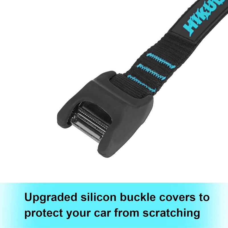 HIKULA 28" Soft Aero Roof Rack Pads for Various Crossbars with Two 15' Premium Scratch Resistant Silicone Buckle Tie Down Straps for SUPs, Surfboards, Kayaks, Canoes Includes Storage Bag - Image 3